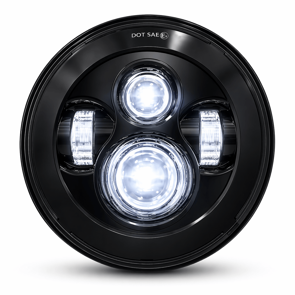 Eagle Lights 7" LED Headlight and 4.5" LED Passing Light Kit for Harley-Davidson and Indian Motorcycles - Generation I / Black