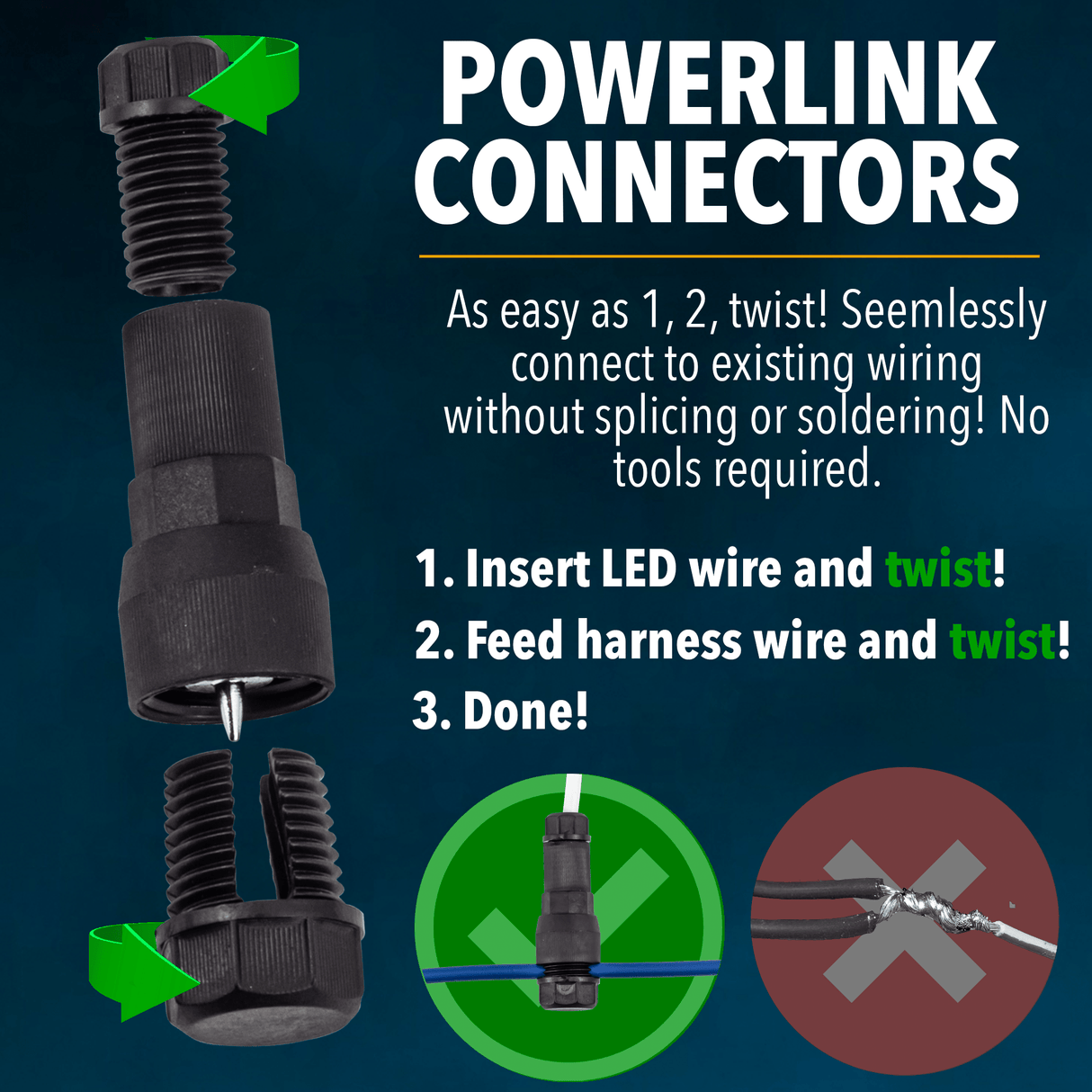 Eagle Lights PowerLink Connectors for 18 - 20 Gauge Wire