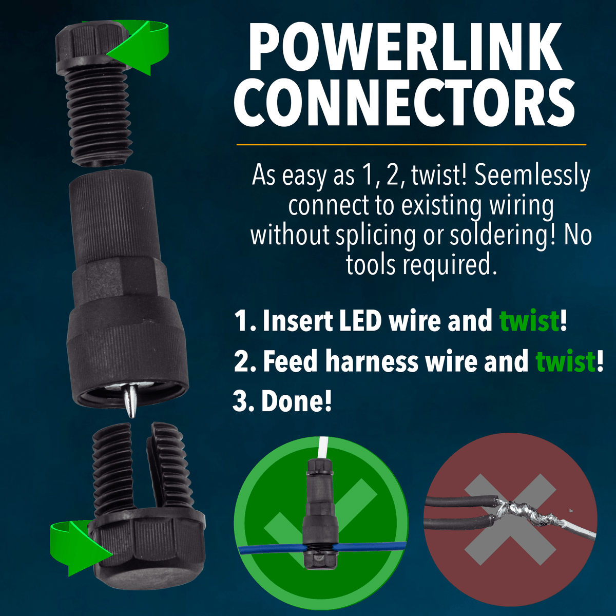 Eagle Lights PowerLink Connectors for 18 - 20 Gauge Wire