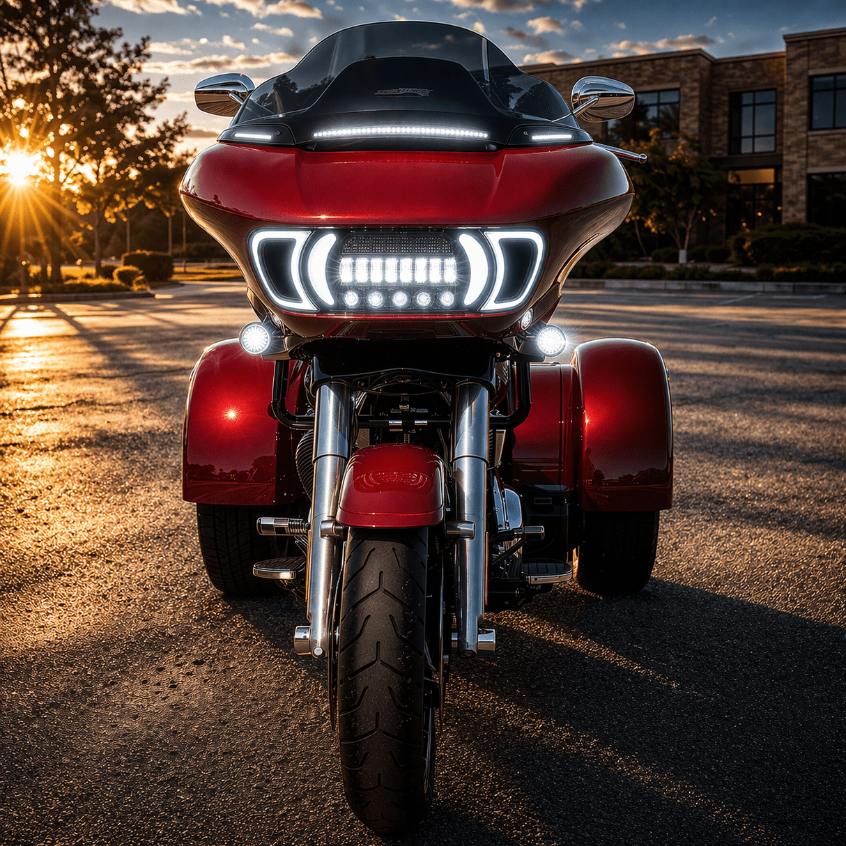 Eagle Lights LED Projection Headlight for Harley-Davidson 2015 - 2025 Road Glide Models with HALOS Vent Insert Light
