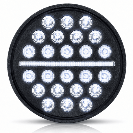 Eagle Lights 7" SLIM LINE Multi LED Projection Headlight - Black - Fits All 7" Harley-Davidson® and Indian® Headlight Buckets