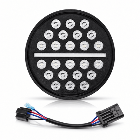 Eagle Lights 7" SLIM LINE Multi LED Projection Headlight - Black - Fits All 7" Harley-Davidson® and Indian® Headlight Buckets