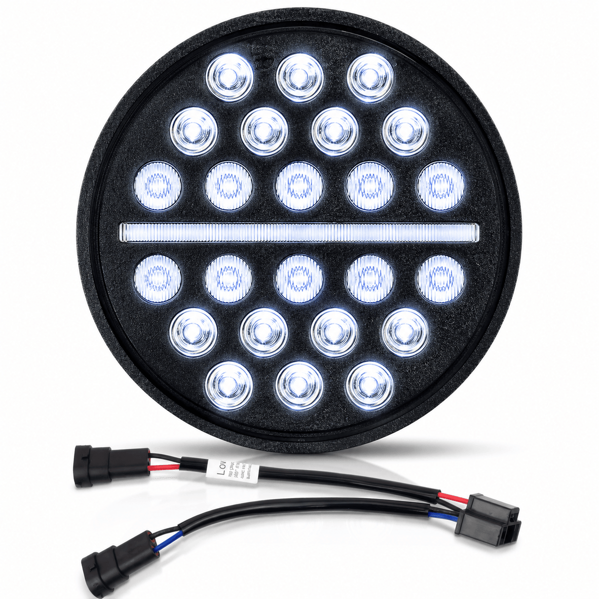 Eagle Lights 7" SLIM LINE Multi LED Projection Headlight - Black - Fits All 7" Harley-Davidson® and Indian® Headlight Buckets