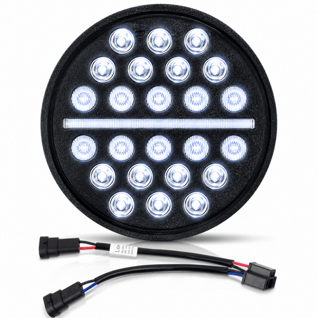 Eagle Lights 7" SLIM LINE Multi LED Projection Headlight - Black - Fits All 7" Harley-Davidson® and Indian® Headlight Buckets
