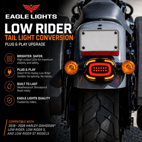 Eagle Lights HALOS Layback LED Tail Light with Turn Signals for Harley-Davidson® 2021 - Current Low Rider Models