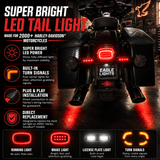 Eagle Lights HALOS Layback LED Tail Light with Turn Signals for Harley-Davidson® Motorcycles
