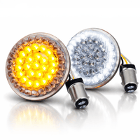 Eagle Lights 2” Front Harley LED Turn Signal with Halo Running Light Kit - White Halo Ring / Amber Turn Signal / 1157 Base