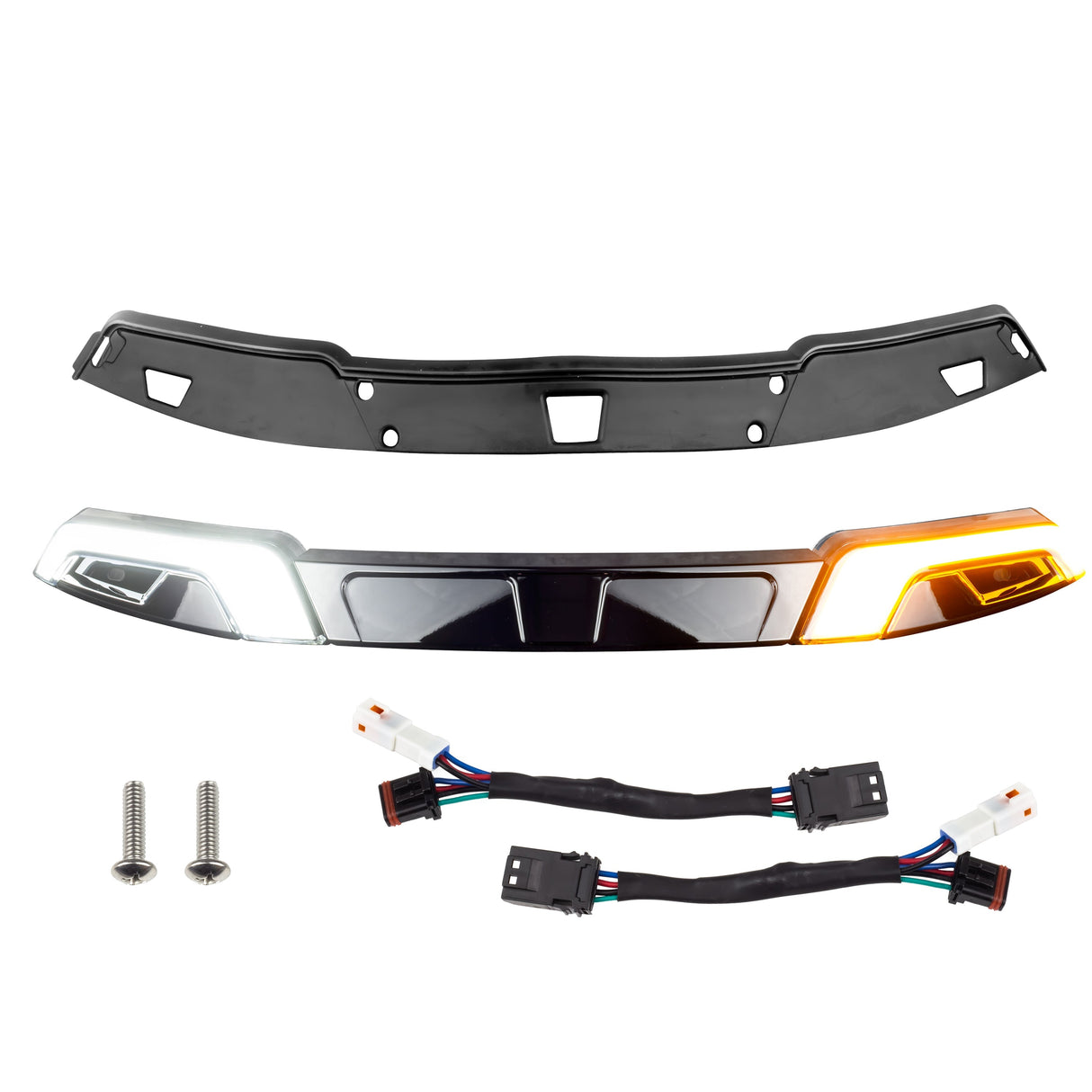 Eagle Lights HALOS LED Windshield Trim with White Running Lights & Amber Turn Signals for Harley-Davidson® Batwing Fairings, 2014 - Current Street Glide & Electra Glide models