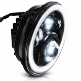 Eagle Lights 7" LED Headlight with LED Halo Ring for Harley-Davidson® and Indian® Motorcycles - Generation II / Black Kit