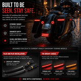 Eagle Lights Low Profile Saddlebag LED Tail Lights with Sequential Turn Signals, Running Lights and Brake Lights for 2014 to Current Harley-Davidson® Touring Models