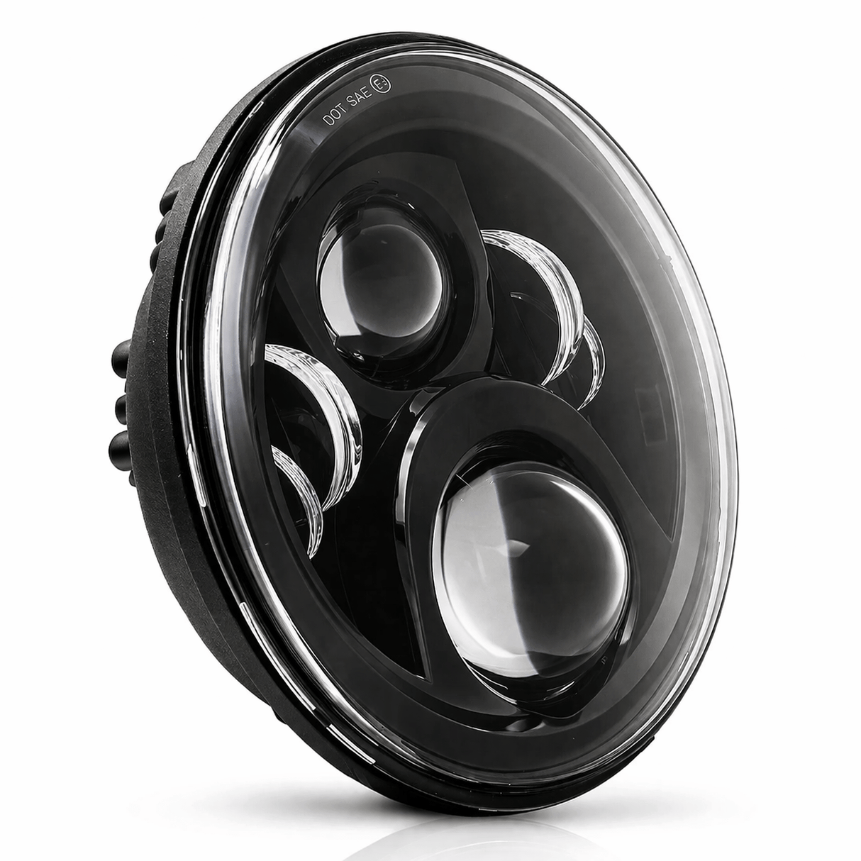 Eagle Lights 7" LED Headlight for Harley-Davidson® and Indian® Motorcycles - Black / Generation II