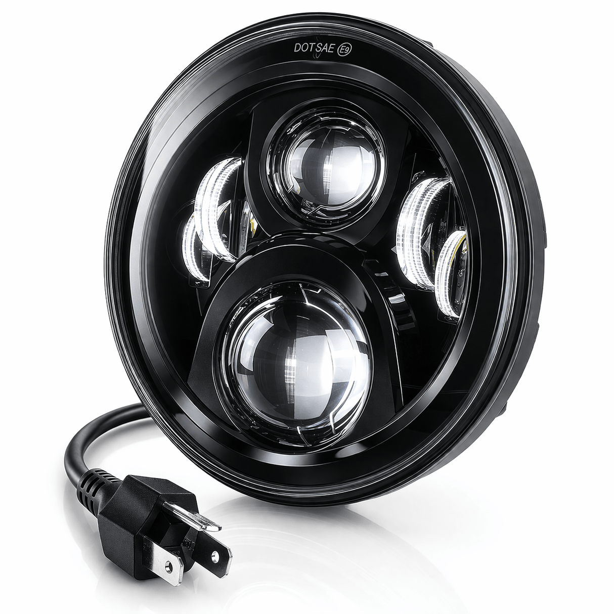 Eagle Lights 7" LED Headlight and 4.5" LED Passing Light Kit for Harley-Davidson and Indian - Generation II / Black
