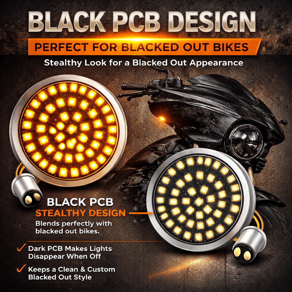 Eagle Lights Midnight Edition 2" Front LED Turn Signals for Harley-Davidson® Motorcycles