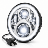 Eagle Lights 7" LED Headlight with LED Halo Ring for Harley-Davidson® and Indian® Motorcycles - Generation II / Chrome Kit