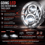 Eagle Lights 7" LED Headlight For Harley-Davidson® and Indian® Motorcycles - Chrome / Generation II