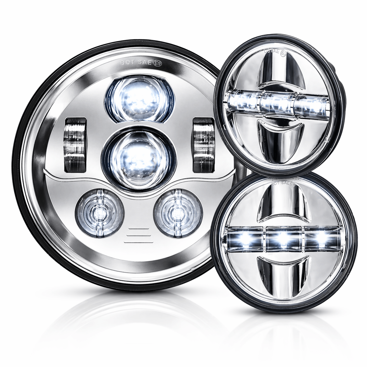 Electra Glide LED headlight and passing light kit