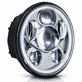 Eagle Lights 5 3/4" LED Headlight Kit with Halo Ring for Harley-Davidson® and Indian® Motorcycles - Generation III / Chrome