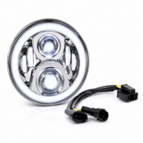 Eagle Lights 7" LED Headlight with LED Halo Ring for Harley-Davidson® and Indian® Motorcycles - Generation II / Chrome Kit