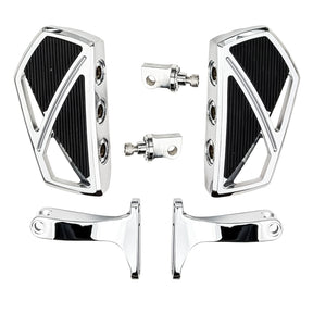 Eagle Lights IRONGRIP Passenger Floorboards for Harley-Davidson Touring Motorcycles Chrome