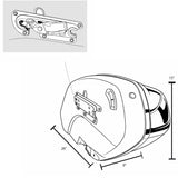 Eagle Lights Midnight Edition saddlebags for 2022–2025 Harley-Davidson Street Bob showing overall height, width, and depth dimensions