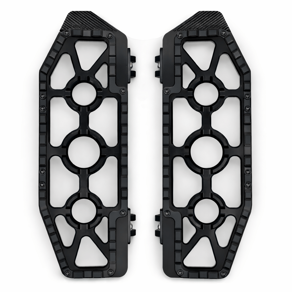 Eagle Lights Redline MX driver floor boards for Harley-Davidson Touring Softail motorcycles black billet aluminum 