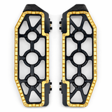 Eagle Lights Redline MX driver floor boards for Harley-Davidson motorcycles black gold billet aluminum 
