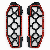 Eagle Lights Redline MX driver floor boards for Harley-Davidson motorcycles Red black billet aluminum 