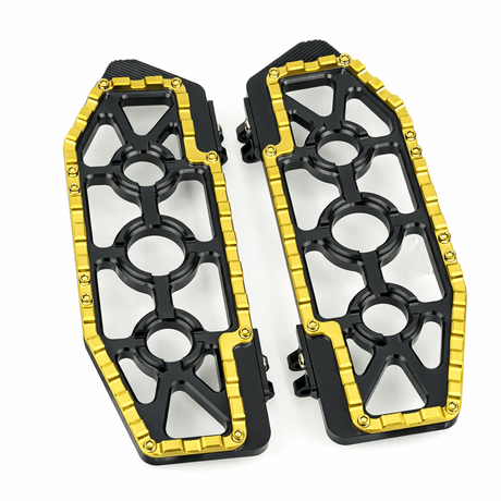 Eagle Lights Redline MX driver floor boards for Harley-Davidson motorcycles gold billet aluminum 