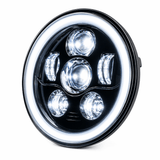 Eagle Lights 7" LED Headlight Kit with Halo Ring for Harley-Davidson® and Indian® Motorcycles - Generation III / Black