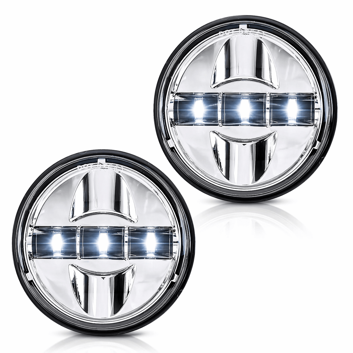 Eagle Lights 7" LED Headlight and 4.5" LED Passing Light Kit for Harley-Davidson® and Indian® Motorcycles - Generation III / Chrome