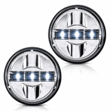 Eagle Lights 7" LED Headlight and 4.5" LED Passing Light Kit for Harley-Davidson® and Indian® Motorcycles - Generation III / Chrome