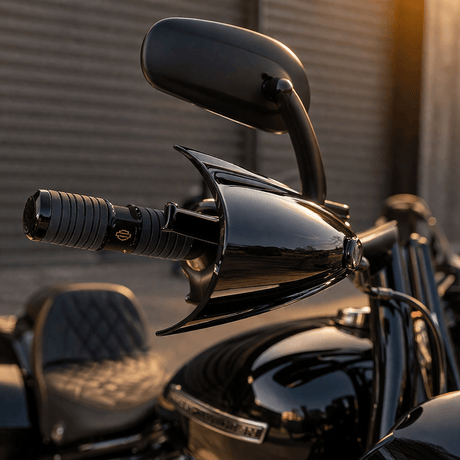 Eagle Lights HANDSHIELD Club Style Hand Guards for Harley-Davidson® Dyna, Softail, Sportster, Road Glide, and Road King Motorcycles