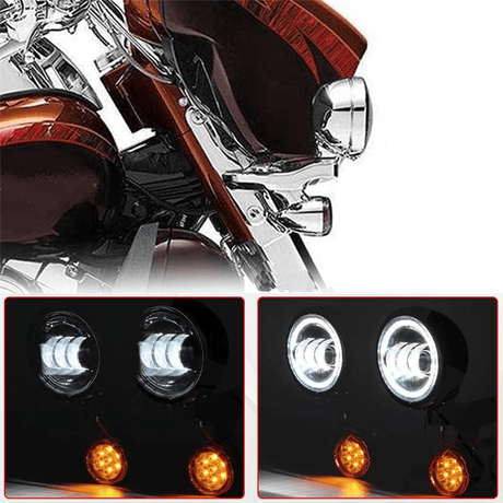 Eagle Lights 4.5" LED Spot Lights and Hardware for Street Glide and Electra Glide