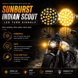 Indian® Scout SUNBURST LED Turn Signals - Pair