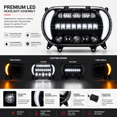 Eagle Lights LED Projection Headlight for Harley-Davidson® 2015 - 2025 Road Glide Models