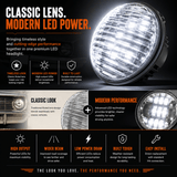 Eagle Lights Heritage Beam™ 7-Inch PAR56 H6024 Restomod LED Headlight Pair for Classic Cars and Trucks