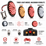 Eagle Lights Midnight Edition Generation III Front and Rear LED Turn Signals Kit for Harley-Davidson® Motorcycles - 1157 Front / 1156 Red Rear