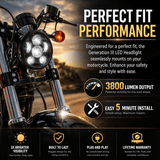 Eagle Lights 5 3/4" LED Headlight Kit for Harley-Davidson® and Indian® Motorcycles - Generation III