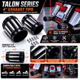 Eagle Lights Black Talon Exhaust Tips for 4" Exhausts - Harley Davidson Touring 1986 - 2026