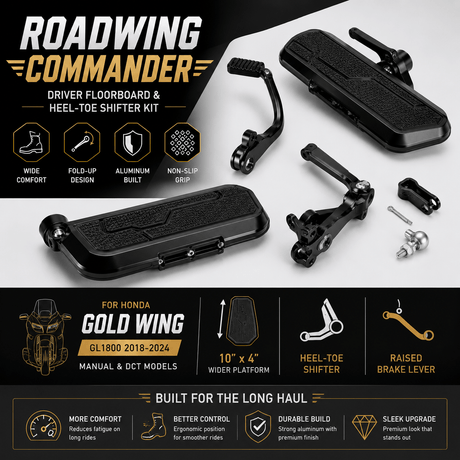 Eagle Lights RoadWings Commander Floorboard & Heel-Toe Shifter Kit -2018 - 2024  Honda Gold Wing Models