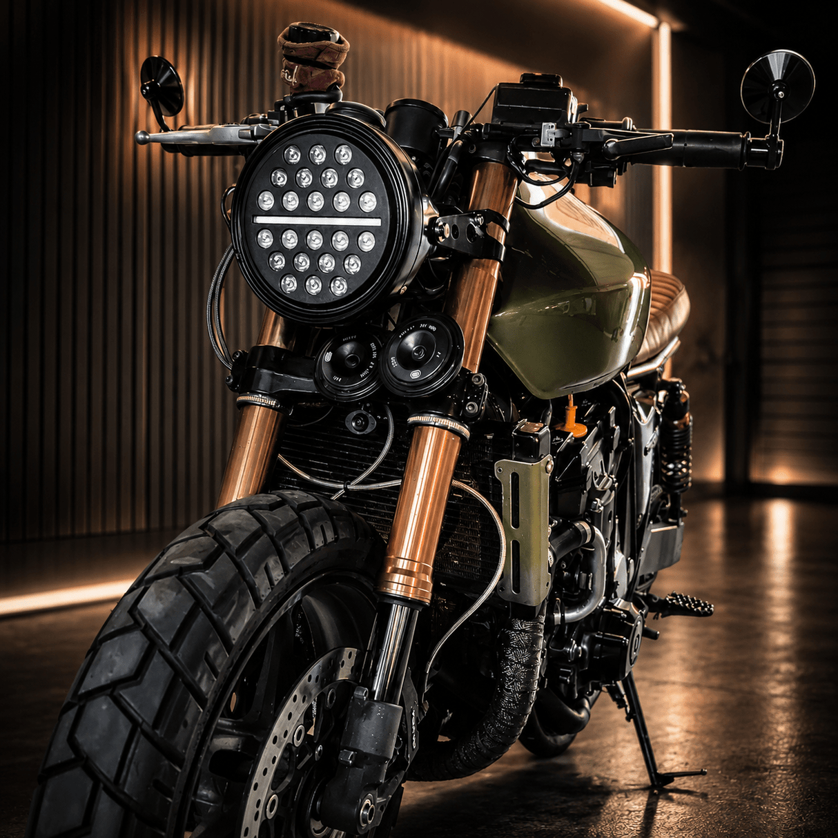 Eagle Lights 7" SLIM LINE Multi LED Projection Headlight - Black - Fits All 7" Harley-Davidson® and Indian® Headlight Buckets