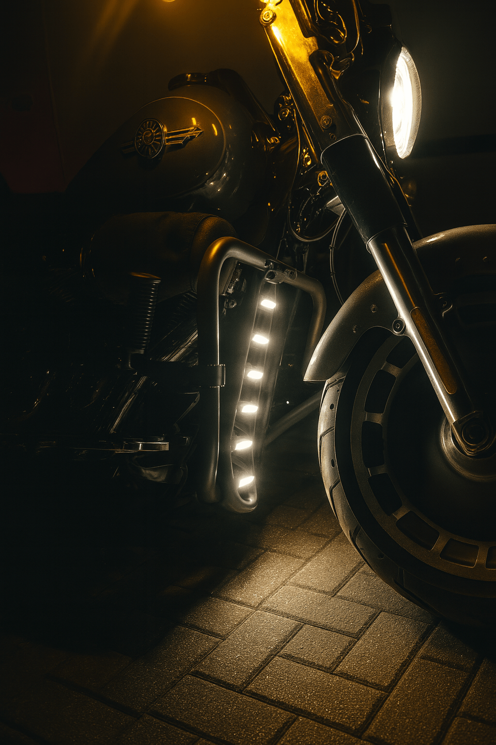 Eagle Lights LUMENSHIELD Chin Spoiler / Radiator Guard with LED Light Bars for 2018+ Harley-Davidson® Softail Models