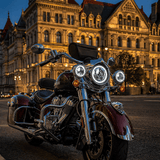 Eagle Lights 7" LED Headlight and 4.5" LED Passing Light Kit with Halo Rings for Harley-Davidson® & Indian® Motorcycles - Generation III / Chrome / Halo Ring