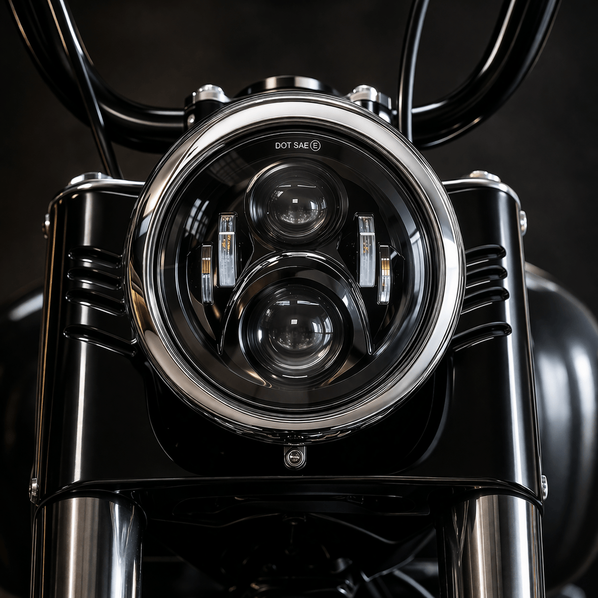 Eagle Lights 7" LED Headlight for Harley-Davidson® and Indian® Motorcycles - Black / Generation II