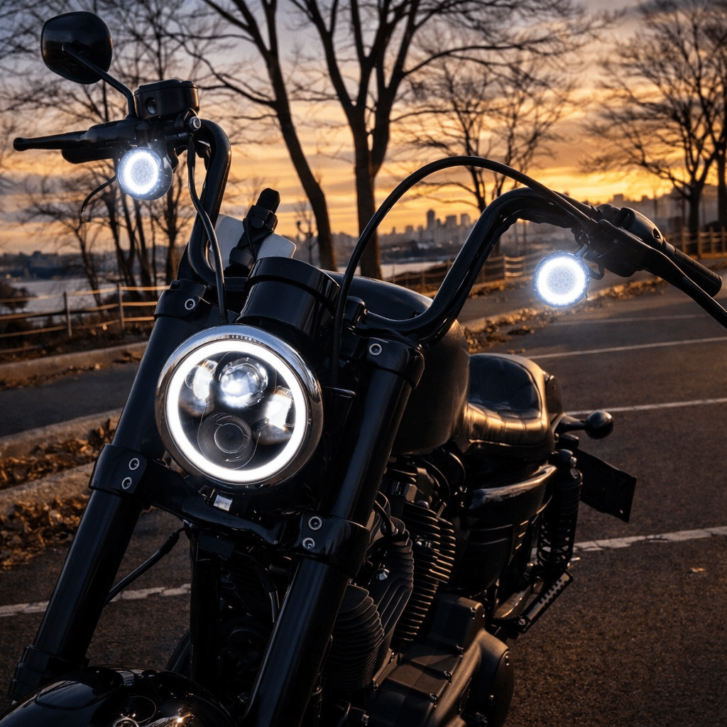 Eagle Lights 5 3/4" LED Headlight Kit with Halo Ring for Harley-Davidson® and Indian® Motorcycles - Generation II