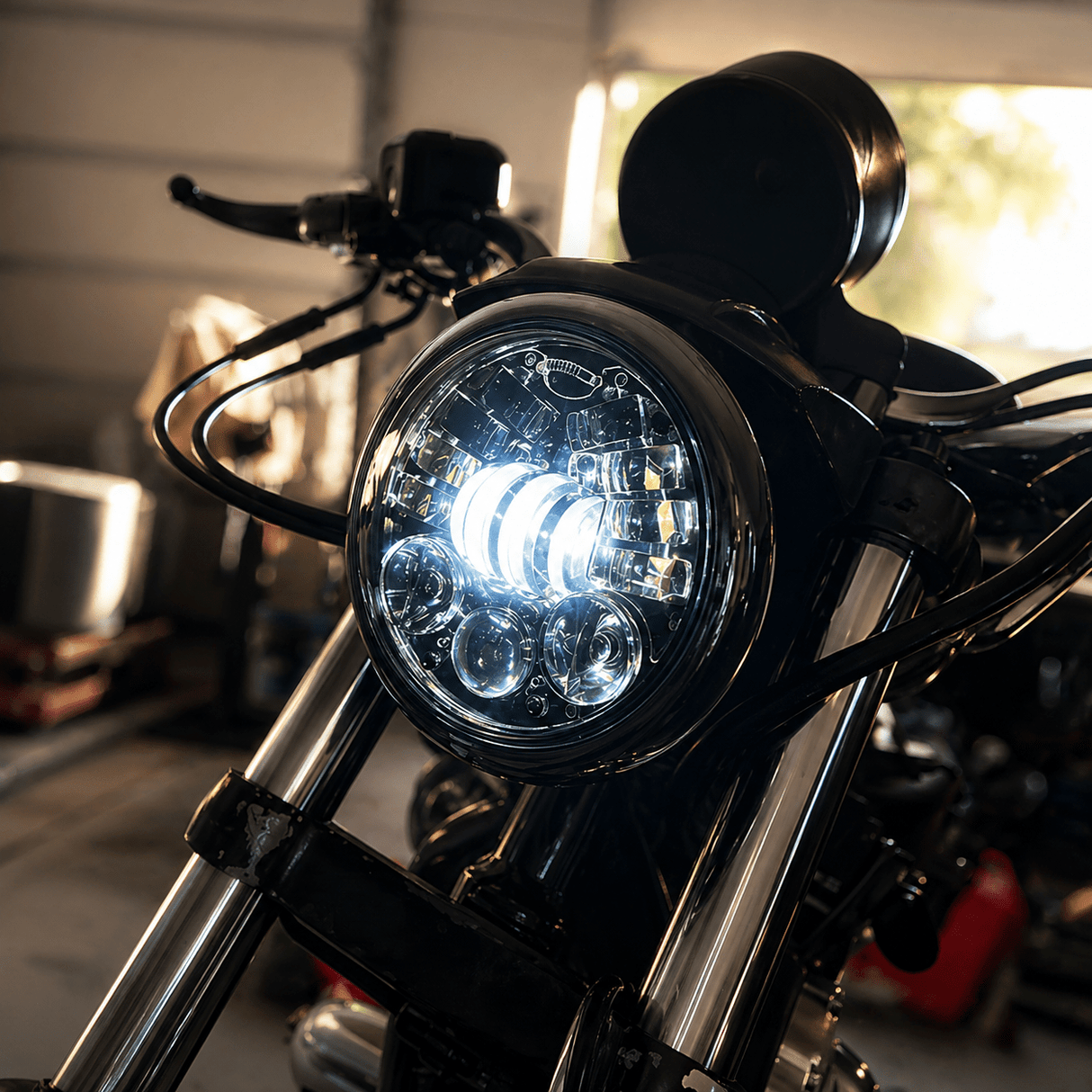 Eagle Lights 5 3/4" LED Projector Headlight with Integrated Turn Signals for Harley Davidson 5.75'' LED Projection Head Lamp