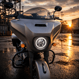 Eagle Lights 7" LED Headlight Kit with Halo Ring for Harley-Davidson® and Indian® Motorcycles - Generation III / Black