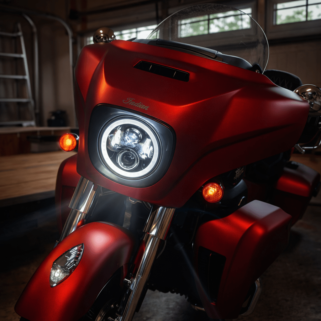 Eagle Lights 7" LED Headlight with LED Halo Ring for Harley-Davidson® and Indian® Motorcycles - Generation II / Black Kit