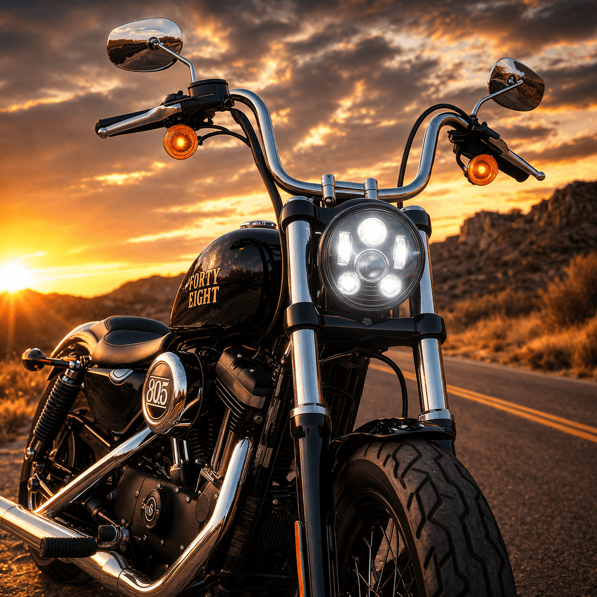 Eagle Lights 5 3/4" LED Headlight Kit for Harley-Davidson® and Indian® Motorcycles - Generation III