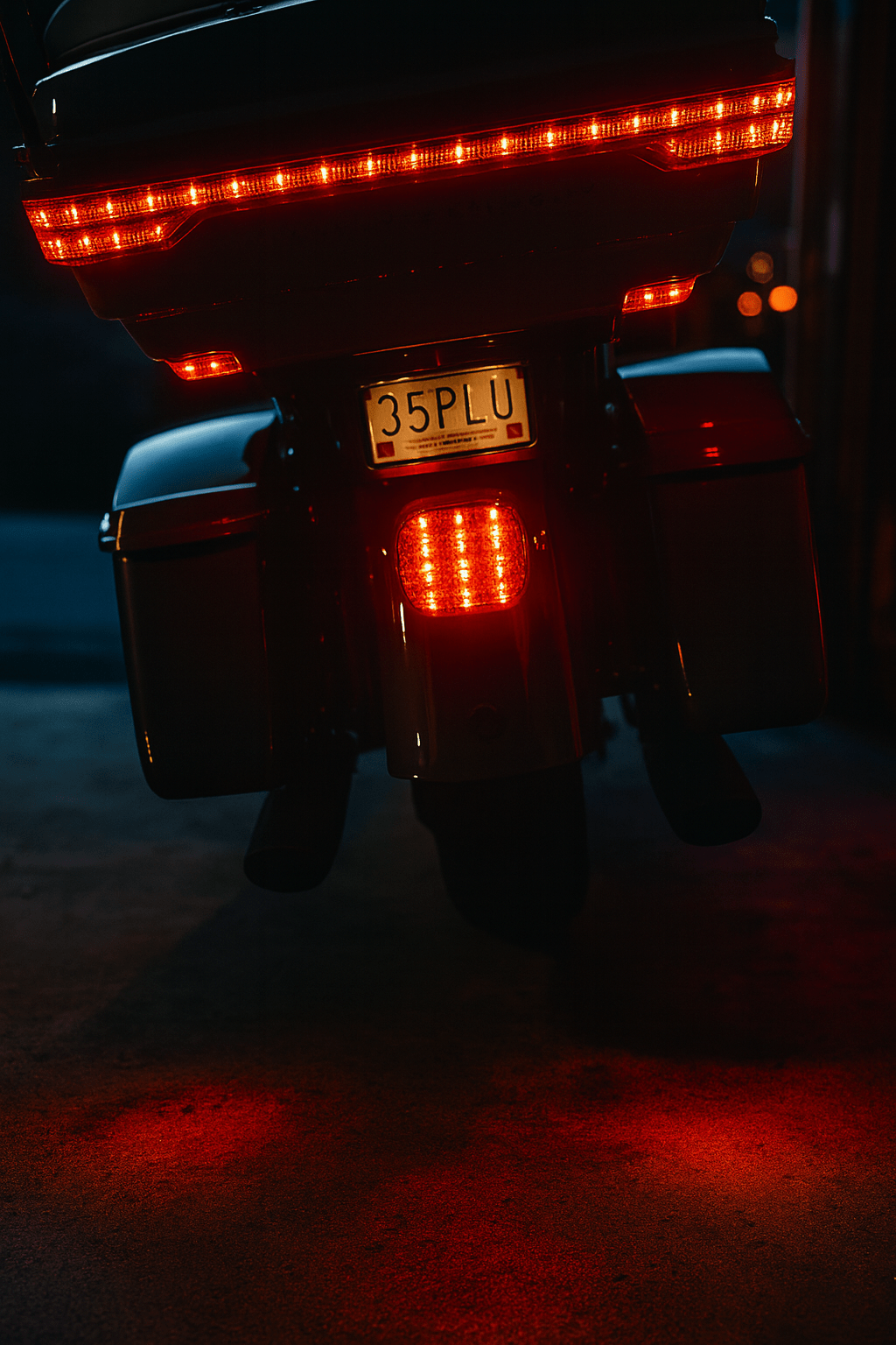 Eagle Lights Rear Layback LED Taillamp with Built in Turn Signals for Harley-Davidson® Motorcycles